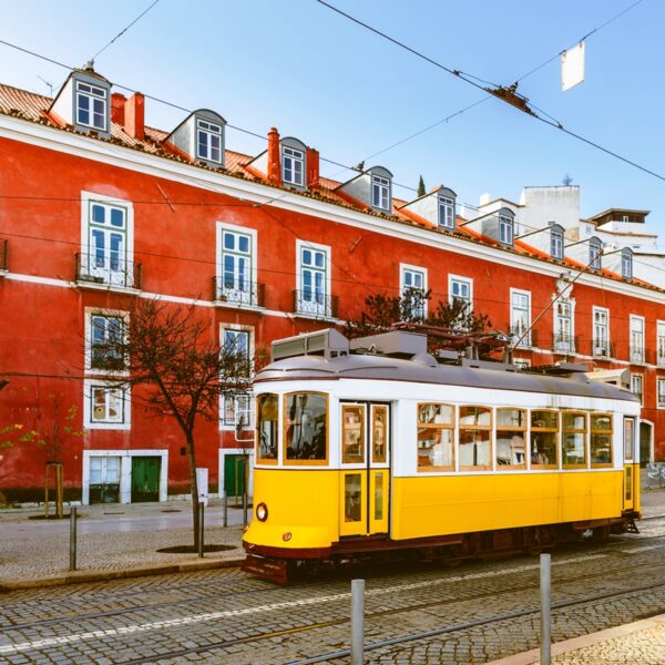 Tram 28, tram vintage di Lisbona, Portogallo