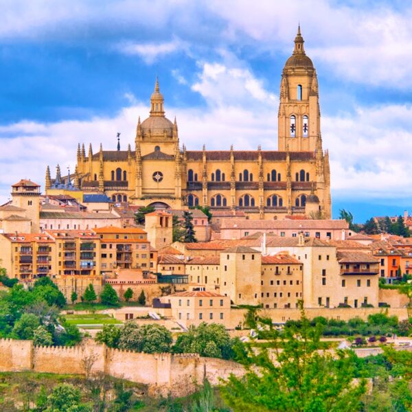 Panorama con la Cattedrale di Segovia, Spagna