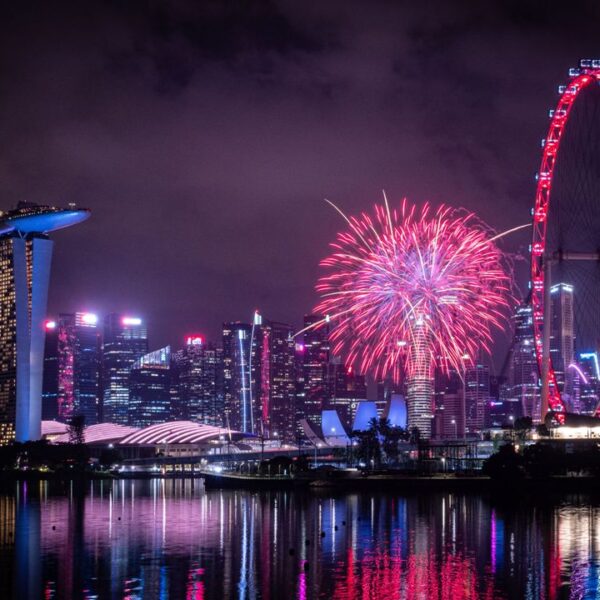 Fuochi d'artificio per Capodanno a Singapore