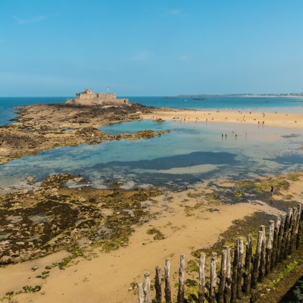 La Grande Plage du Sillon, spiaggia di Saint-Malo, Bretagna, Francia