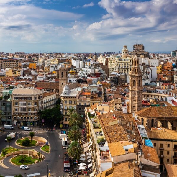 Vista sulla città di Valencia, Spagna